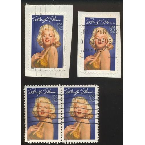 Timbre U S A, Marilyn Monroe, U S A 32 Oblitéré (4 Timbres)