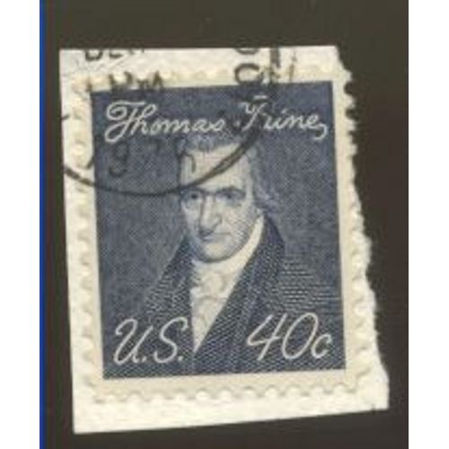 Timbre U S A, Thomas Paines, U S  40 Cents,  Oblitéré