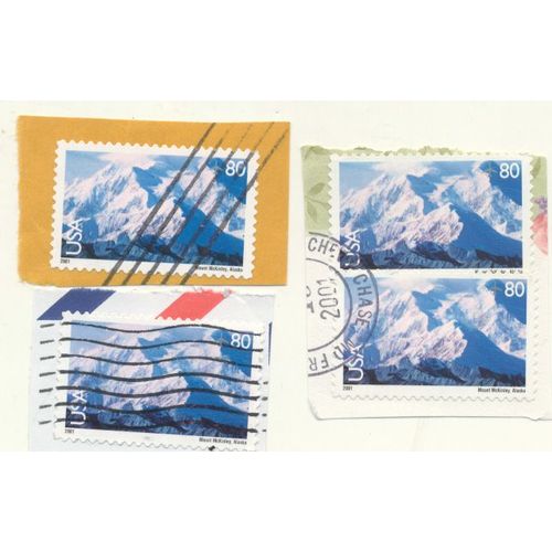 Timbre U S A, Mount Mc Kinley, Alaska, 80 Cents, Oblitéré (4 Timbres)