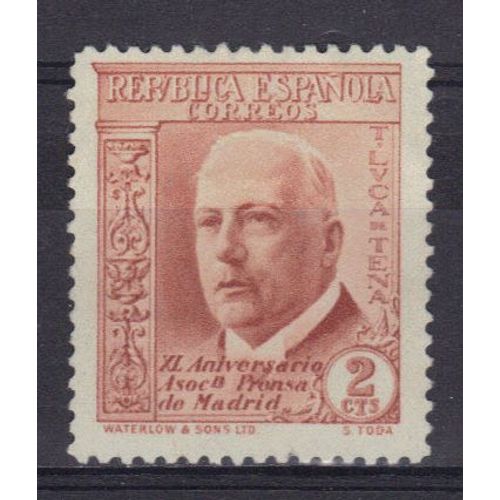 Espagne 1936 : 40è Anniversaire De L'association De La Presse De Madrid : T.Luca De Tena - Timbre Neuf Sg