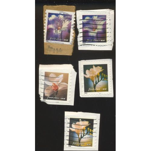 Timbre U S A, Fleurd, Sans Valeur Faciale First Class Oblitéré (5 Timbres)