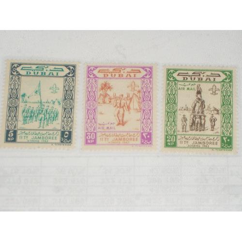 Dubai , Lot De 3 Timbres , 11ème Jamborée , Athènes 1963