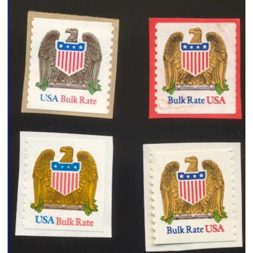 Timbre U S A, Blason Américain, Bulke Rate, U S A Sans Valeur Faciale, Oblitéré (4 Timbres)