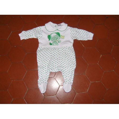 Pyjama Jersey Coton Imprimé Chien Vert Baudet