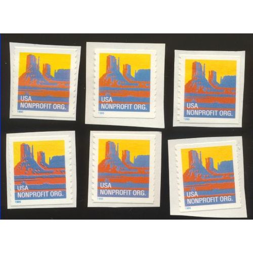 Timbre U S A, Paysage Désert, Non Profit Org, U S A Sans Valeur Faciale, Non Oblitéré (6 Timbres)