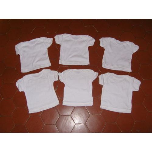 Lot De 6 Maillots De Corps Jersey Coton Blanc Vertbaudet