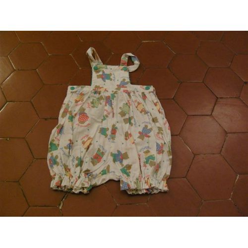 Salopette Courte Toile Imprimé O'kids Mini