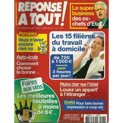 Réponse À Tout !   N° 207 : Les 15 Filières Du Travail À Domicile