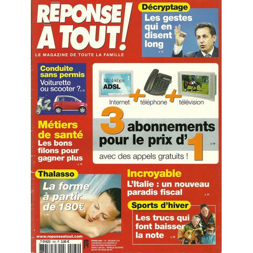 Réponse À Tout N° 164 : Adsl, Téléphone, Télévision