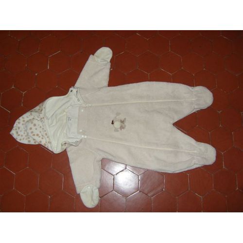 Combinaison À Capuche Molletonnée Écru Babymini Par Catimini