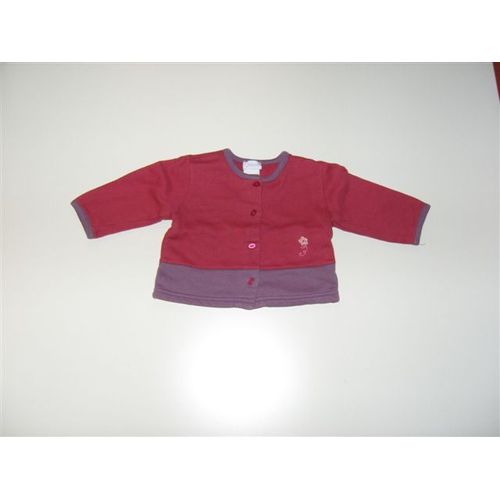 Gilet Molleton Rose Et Violet Jacadi