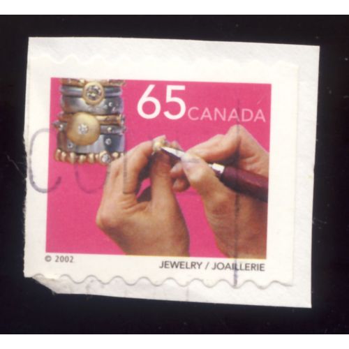 Timbre Canada, Jewelry, Joaillerie, Canada 65 Cents Oblitéré