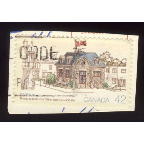 Timbre Canada, Capex 87, Bureau De Poste, Post Office Saint-Ours Jog 1 P O, Canada 42 Cents Oblitéré