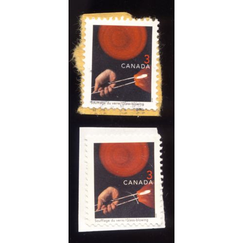 Timbre Canada, Soufflage Du Verre, Glass-Blowing, Canada 3 Cents Oblitéré (2 Timbres)