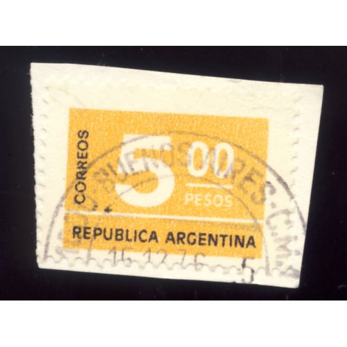 Timbre Nargentine, Republica Argentina 5 Pesos Oblitéré