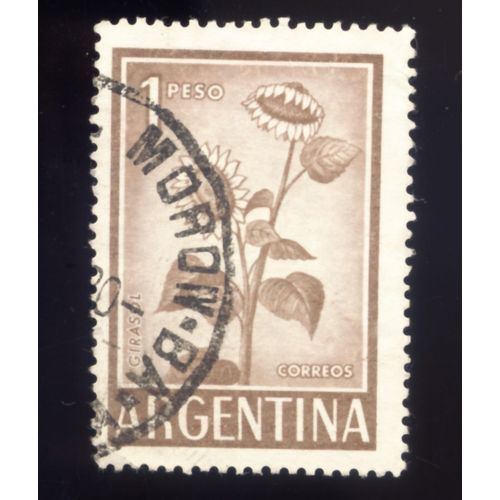 Timbre Argentina, Girasol, Argentina 1 Pesos Oblitéré