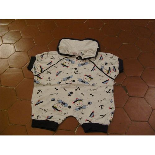 Combinaison Courte Jersey Coton Imprimé Françoise Saget