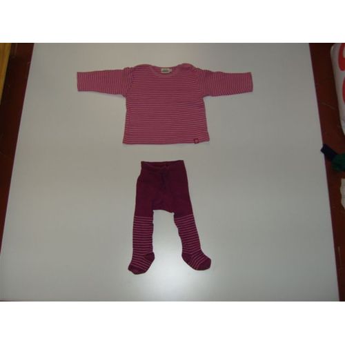 T-Shirt + Collants Rayé Rose Sergent Major