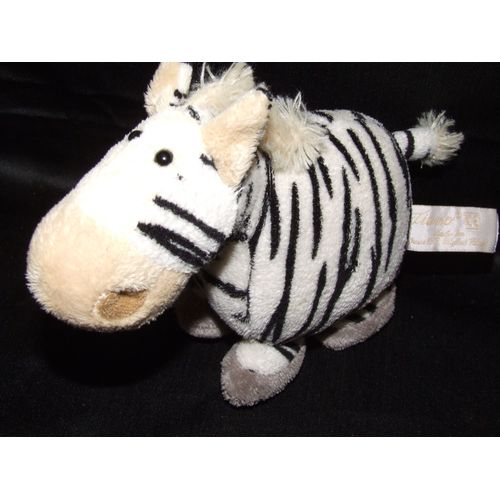 Zebre Tiamo Doudou Tigré Noir Blanc Cheval Ane Peluche De 19 Cm