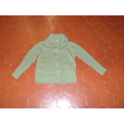Veste Tricotée Polyester Kaki Vertbaudet