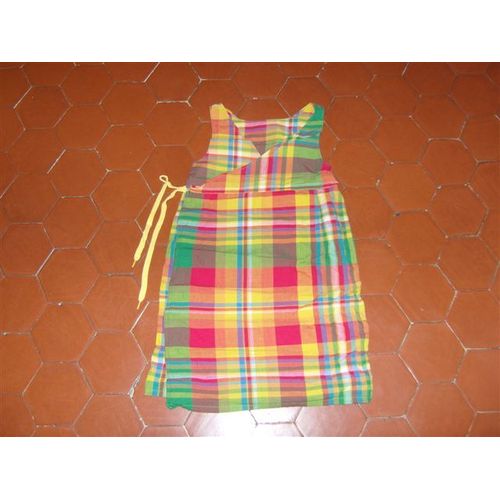Robe Portefeuille Toile Coton Carreaux
