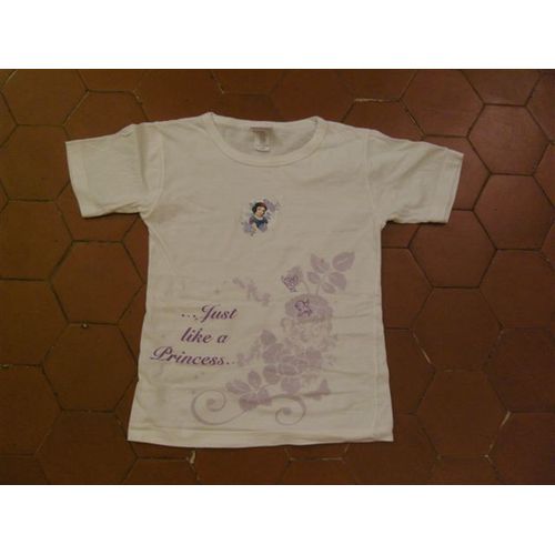 T-Shirt Coton Blanc Motif Blanche-Neige Disney