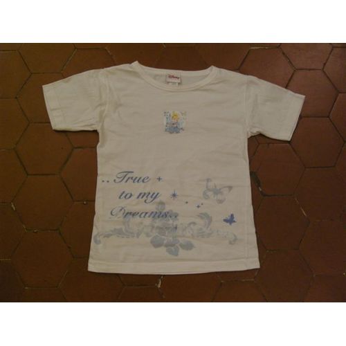 T-Shirt Coton Blanc Motif Cendrillon Disney