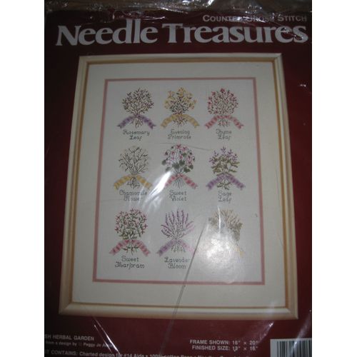 Kit Point De Croix Compté "Herbes De Jardin Anglais"