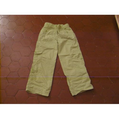 Pantalon Popeline Coton Vert Anis Okaïdi