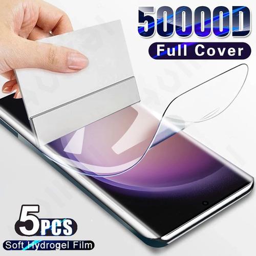 Protecteur D'écran Incurvé Anti-Espion Film Hydrogel Samsung Galaxy S23 S22 S21 Ultra Note S20 S21 Fe A54 A34 A14 A24 A53 5 Pièces