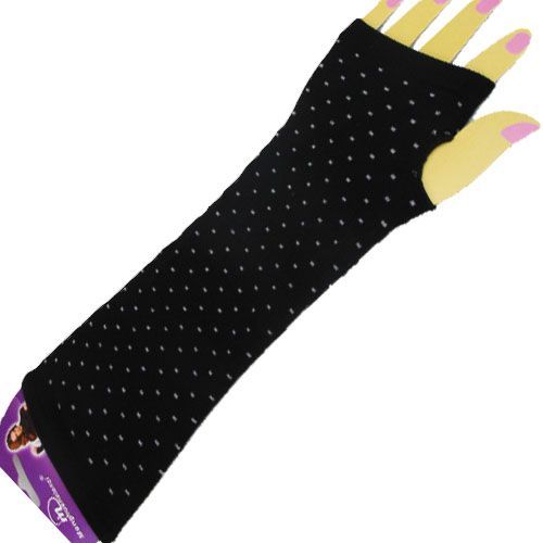 Paire De Mitaine Long Simple Noir Point