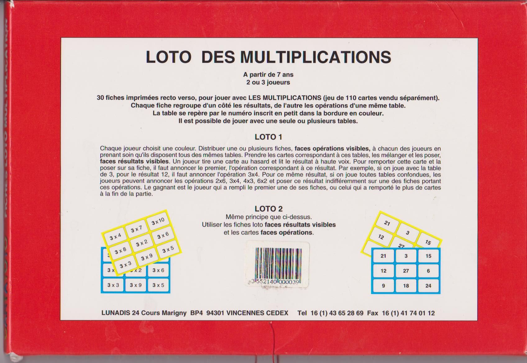 Cartatoto - Multiplications - Jeu de Cartes Educatif - les Prix d'Occasion  ou Neuf