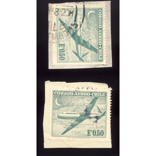 Timbre Chili, Correa Aereo-Chile, E° 0,50, Oblitéré (2 Timbres)