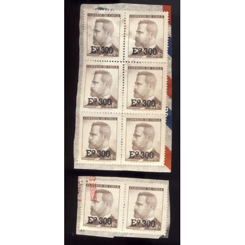 Timbre Chili, German Riesco, Correos De Chile, Timbres Revalorisés De 50 Cts À E° 3,00, Non Oblitéré (8 Timbres)