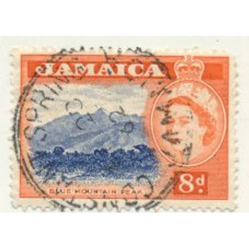 Timbre Jamaïque, Jamaica, Blue Mountain Peak, 8d Oblitéré