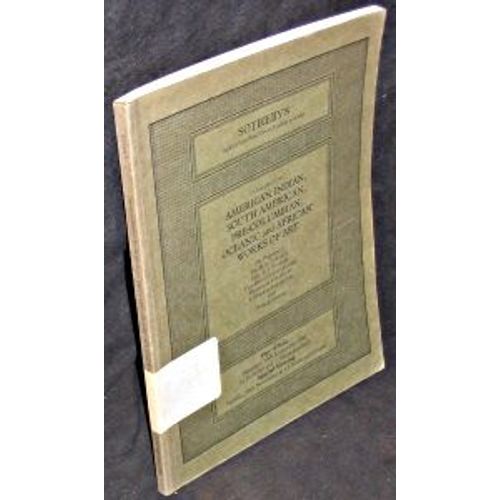 Catalogue Of American Indian, South American, Pre-Columbian, Oceanic And African Works Of Art. 'sale Kuba'. Londres. 30th November 1981