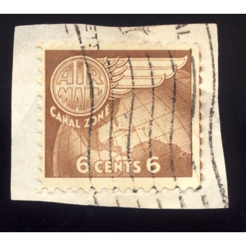 Timbre Zône Du Canal, Air Mail Canal Zone, 6 Cents, Oblitéré