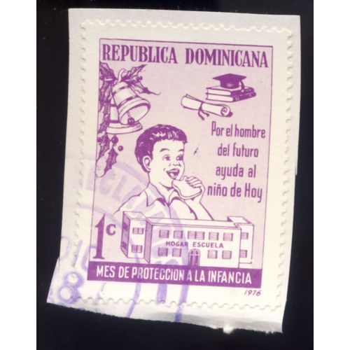Timbre République Dominicaine, Mes De Proteccion A La Infancia, Republica Dominicana 1c, Oblitéré