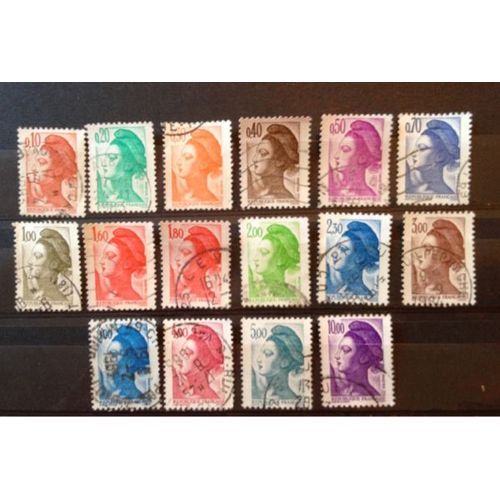 Lot De 16 Timbres "La Liberté De Gandon" 1981 - 1989