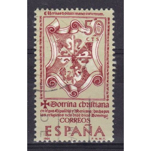 Espagne 1966 : Emblème De Couverture Avec "La Doctrine Chrétienne" - Timbre Oblitéré
