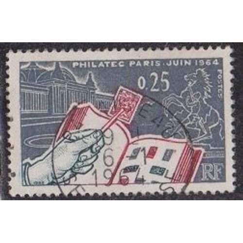 Timbre N°1403 Y&t 0,25 F Gris, Rouge Et Vert Exposition Philatélique Internationale "Philatec 1964" À Paris