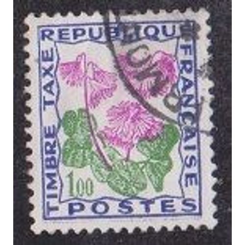 Timbre N°T.A.102 Y&t 1,00 F Outremer, Vert Et Lilas Fleurs Des Champs Soldanelle Des Alpes