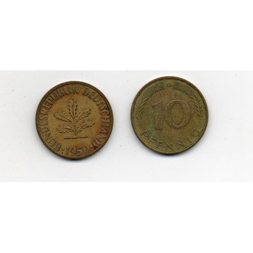 Allemagne 10 Pfennig 1950 Lettre J