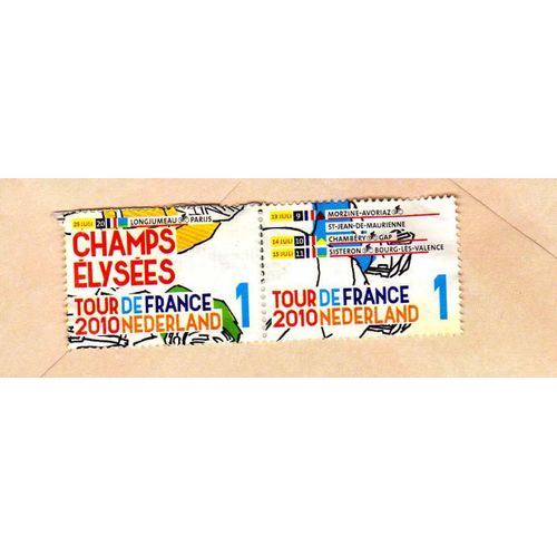 Lot De 2 Timbres Nederland Pays-Bas Tour De France 2010