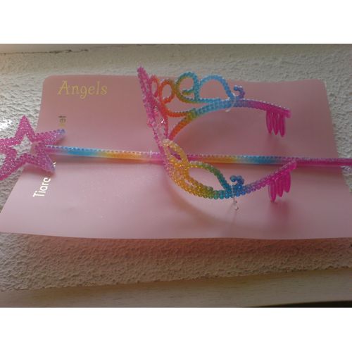 Ensemble D'accessoires Fée/Princesse Baguette+ Diadème/Tiare