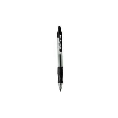 Bic - Vélocity Gel - Stylo À Bille Encre Gel - Pointe Moyenne - Noir - Lot De 12
