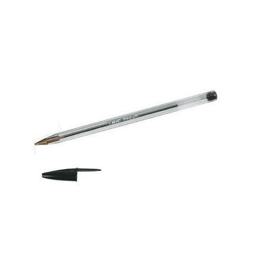 Bic - Stylo À Bille - Pointe Large - Encre Noire - Corps Plastique Transparent À Capuchon