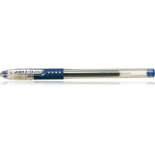 Pilot - G1 Grip - Stylo À Bille - Pointe Moyenne - Encre Gel Bleue - Corps Plastique Avec Grip Caoutchouc + Capuchon - Lot De 12