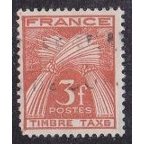 Timbre N°T.A.83 Y&t 3,00 F Rouge-Brun Type Gerbes Légende France