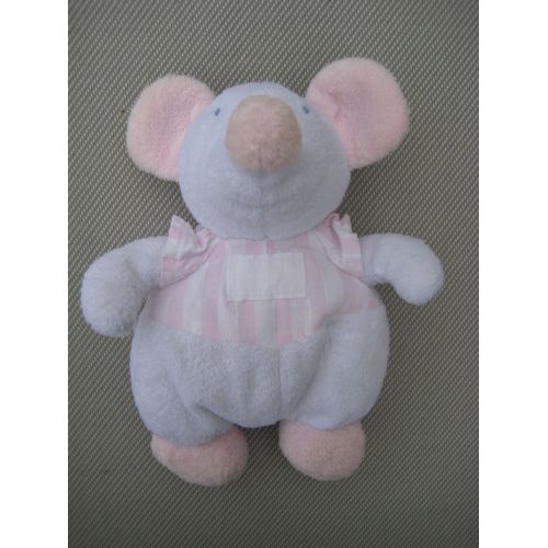 Doudou Hochet Souris Rose Vichy Tartine Et Chocolat 21 Cm